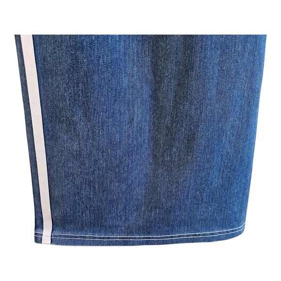 HALARA Women's XL Flex Jeans Blue Wide Leg Striped High Waist 32 x 42 NEW $69.99 - Picture 8 of 10